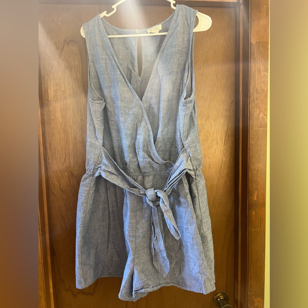 Loft light denim sleeveless shorts Romper XL